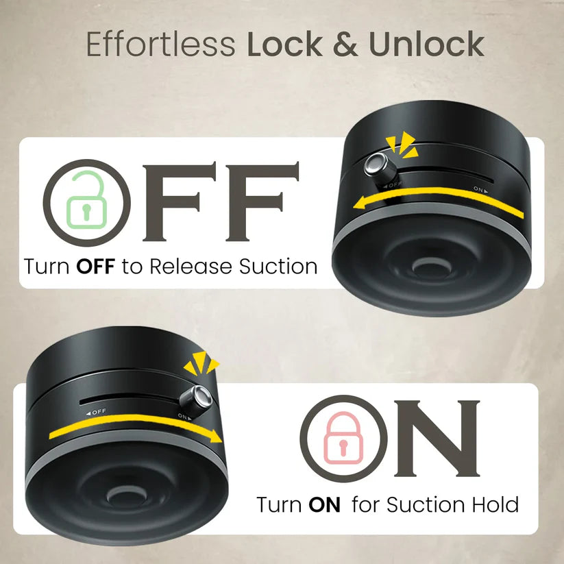 Vacuum Magnetic Suction Phone Holder – Foldable, 360° Rotatable & Works Everywhere!