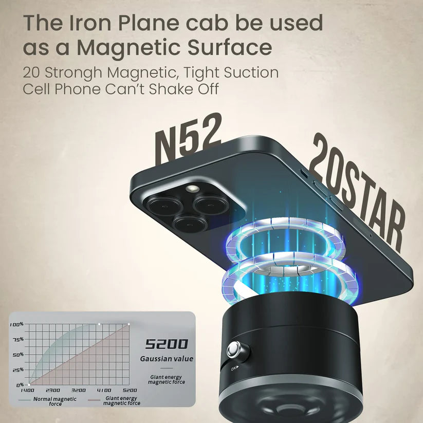 Vacuum Magnetic Suction Phone Holder – Foldable, 360° Rotatable & Works Everywhere!