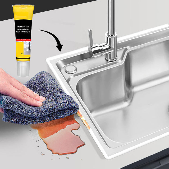 ✨Buy 1 Get 1 Free✨Multifunctional Waterproof White Caulk with Scraper🛠️🧱