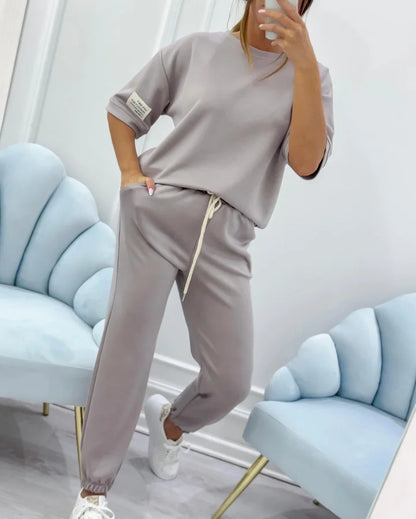 ⏳ Limited time offer! ⏰Women's casual set with a solid top and pants
