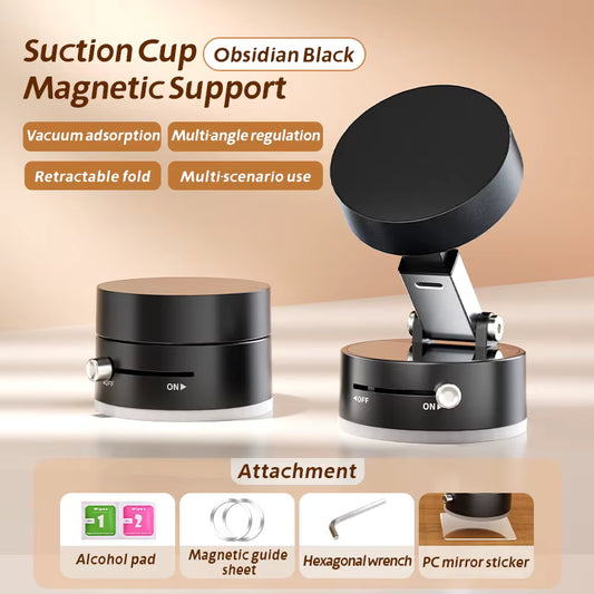 Vacuum Magnetic Suction Phone Holder – Foldable, 360° Rotatable & Works Everywhere!