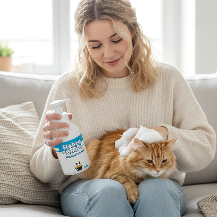 🔥 50% OFF! 🐾 Waterless deodorizing animal shampoo in mousse form - plant-based formula, 400 ml with convenient pump 🌿🐶