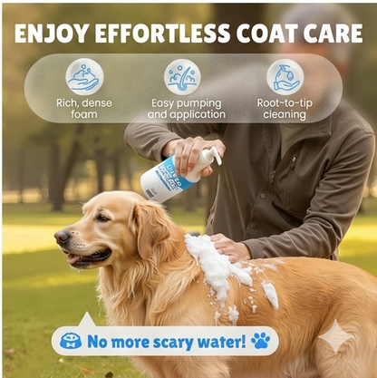 🔥 50% OFF! 🐾 Waterless deodorizing animal shampoo in mousse form - plant-based formula, 400 ml with convenient pump 🌿🐶