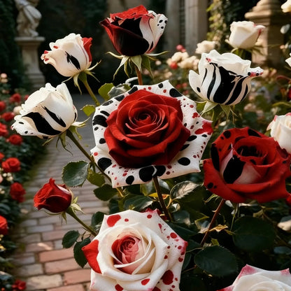 Rare Red White Black rose - Fire & Snow Rose | 🔥Buy 1 Get 1 Free🔥