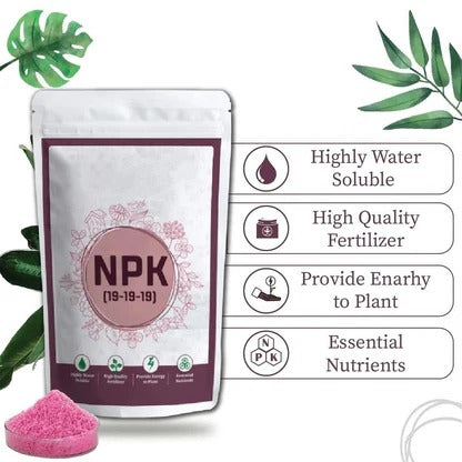 NPK 19 19 19 Fertilizer for Plants | Water Soluble Plant Fertilizer for Growth, Flowering & Fruiting | Garden & Indoor Plant Care 350gm