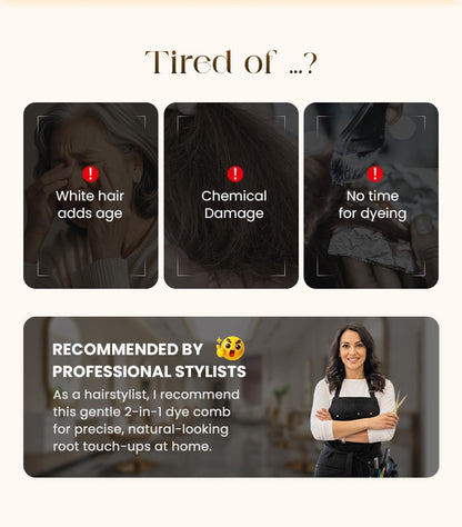 ✨2-in-1 Convenient Hair Dye Comb For Gray Hair（67% OFF）