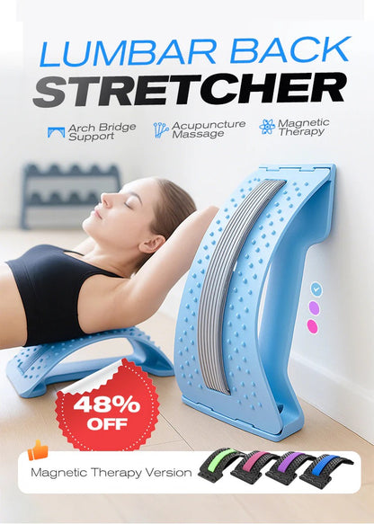 🔥 Magnetic Lumbar Stretcher – Acupressure Massage, Portable Design & Relieves Back Pain 🧘‍♂️✨