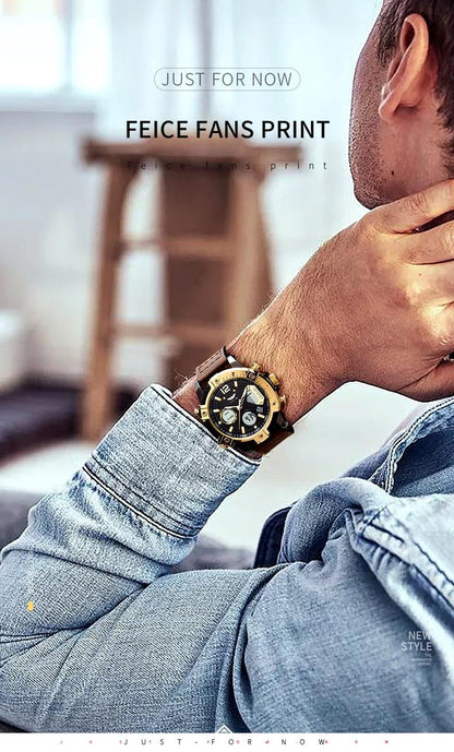 Multifunctional Dual Display 3ATM Waterproof Men's Quartz Sports Watch