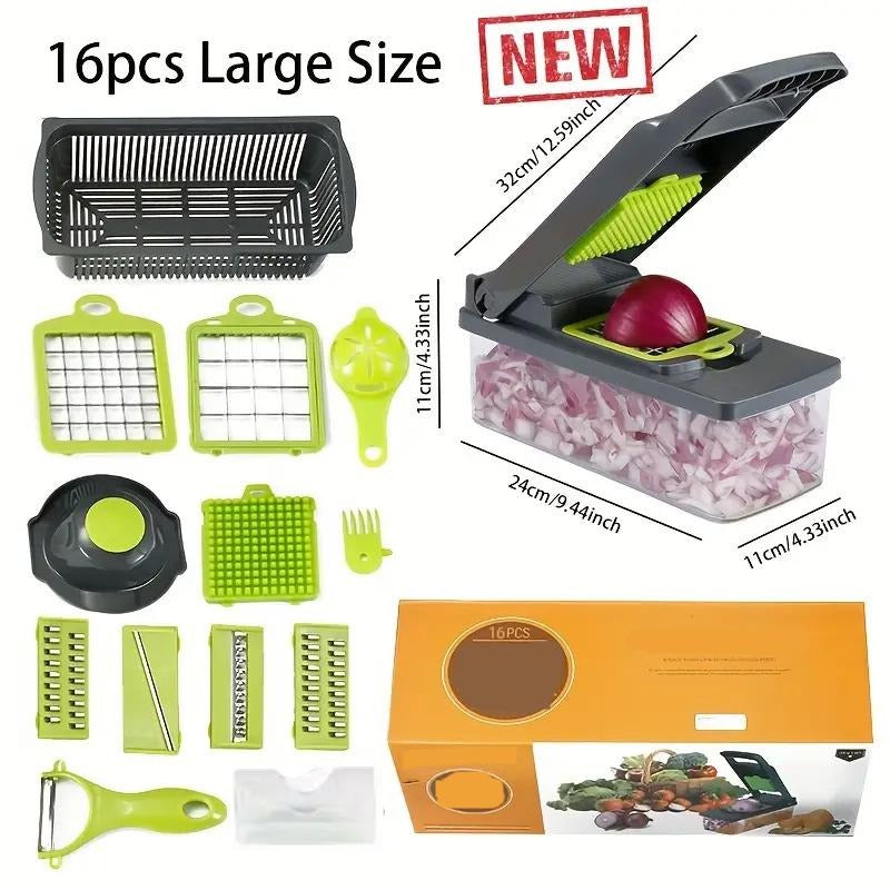 🎊 16-piece set 🎊 🎊 Multi-functional fruit and vegetable slicer