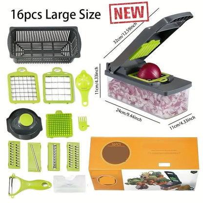 🎊 16-piece set 🎊 🎊 Multi-functional fruit and vegetable slicer