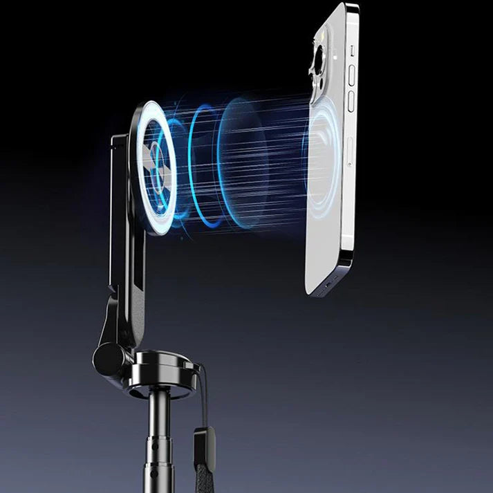 📸 4-in-1 Magnetic Selfie Stick with 360° Rotation – One gadget for all your photos, videos & vlogs!