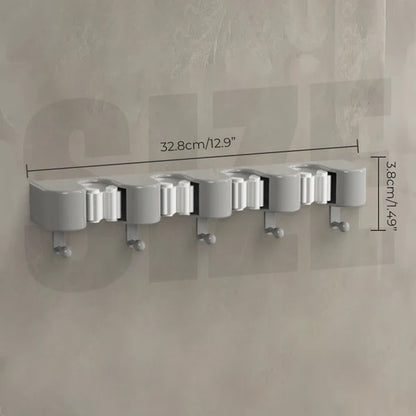 Wall-mounted mop and broom holder