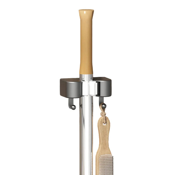 Wall-mounted mop and broom holder