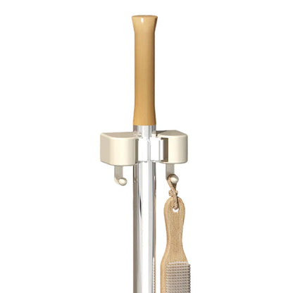 Wall-mounted mop and broom holder