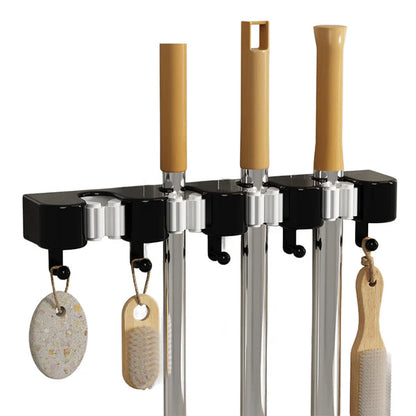 Wall-mounted mop and broom holder